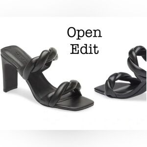 New Whimsigoth Sandals by Open Edit Twist Strap Vegan Leather Heeled sandals 7.5